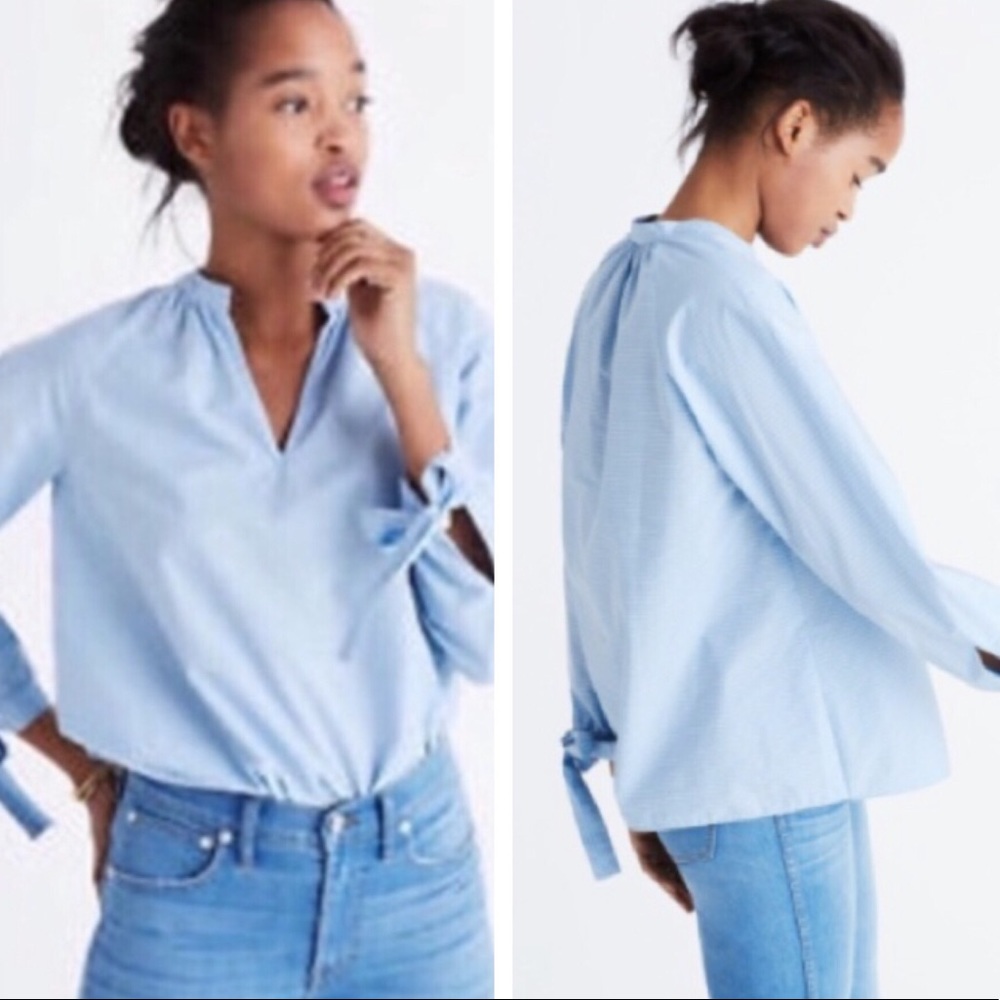 Striped Tie Sleeve Popover Blouse | Madewell